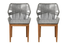 Set of 2 Beverly Rope & Teak Outdoor Dining Chair