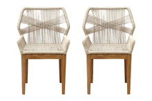 Set of 2 Beverly Rope & Teak Outdoor Dining Chair