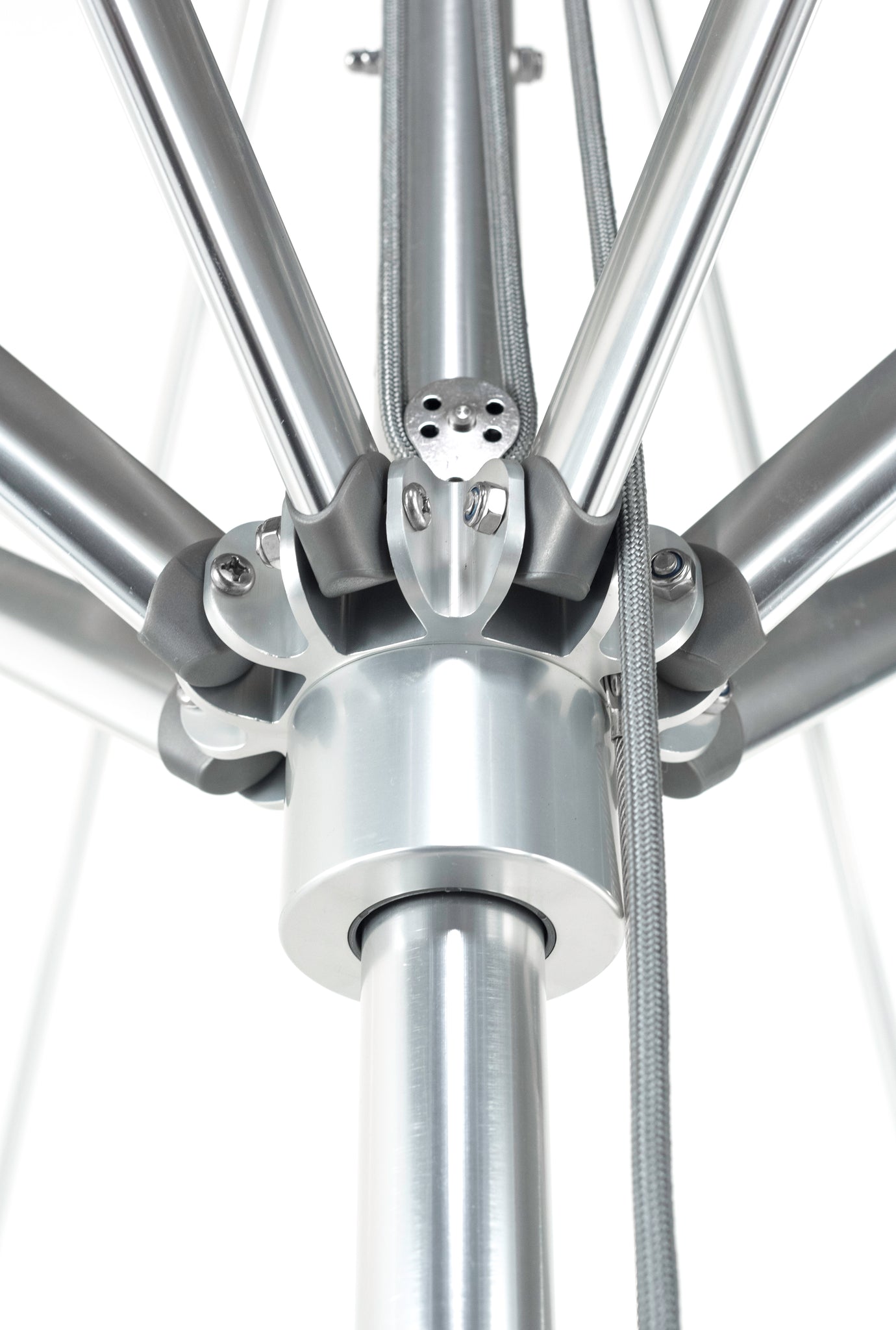 aluminum patio umbrella frame Frankford 845CAM 7.5' Greenwich Pulley Lift Aluminum Market Umbrella – Willow Creek Designs