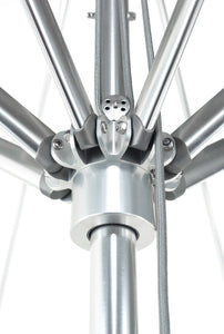 Frankford 882CAM 8.5' x 11'' G-Series Greenwich Pulley Lift Giant Aluminum Market Umbrella