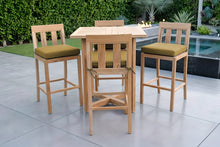 5 pc Chatsworth Teak Bar with 36" Square Bar Table. Sunbrella Cushion.