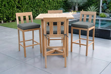 5 pc Chatsworth Teak Bar with 36" Square Bar Table. Sunbrella Cushion.