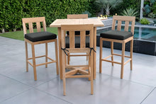 5 pc Chatsworth Teak Bar with 36" Square Bar Table. Sunbrella Cushion.