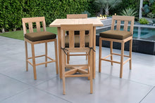 5 pc Chatsworth Teak Bar with 36" Square Bar Table. Sunbrella Cushion.