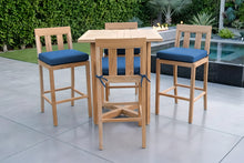 5 pc Chatsworth Teak Bar with 36" Square Bar Table. Sunbrella Cushion.