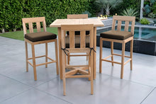 5 pc Chatsworth Teak Bar with 36" Square Bar Table. Sunbrella Cushion.