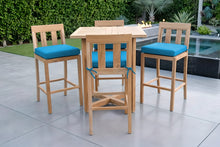 5 pc Chatsworth Teak Bar with 36" Square Bar Table. Sunbrella Cushion.