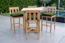 5 pc Chatsworth Teak Bar with 36" Square Bar Table. Sunbrella Cushion.