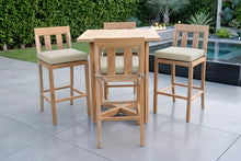 5 pc Chatsworth Teak Bar with 36" Square Bar Table. Sunbrella Cushion.