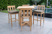 5 pc Chatsworth Teak Bar with 36" Square Bar Table. Sunbrella Cushion.