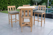 5 pc Chatsworth Teak Bar with 36" Square Bar Table. Sunbrella Cushion.