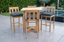 5 pc Chatsworth Teak Bar with 36" Square Bar Table. Sunbrella Cushion.