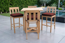 5 pc Chatsworth Teak Bar with 36" Square Bar Table. Sunbrella Cushion.