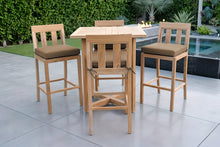 5 pc Chatsworth Teak Bar with 36" Square Bar Table. Sunbrella Cushion.