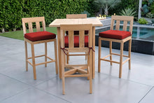 5 pc Chatsworth Teak Bar with 36" Square Bar Table. Sunbrella Cushion.