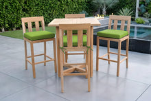 5 pc Chatsworth Teak Bar with 36" Square Bar Table. Sunbrella Cushion.