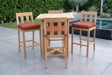 5 pc Chatsworth Teak Bar with 36" Square Bar Table. Sunbrella Cushion.