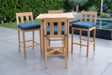 5 pc Chatsworth Teak Bar with 36" Square Bar Table. Sunbrella Cushion.