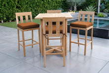 5 pc Chatsworth Teak Bar with 36" Square Bar Table. Sunbrella Cushion.