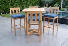 5 pc Chatsworth Teak Bar with 36" Square Bar Table. Sunbrella Cushion.