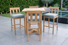 5 pc Chatsworth Teak Bar with 36" Square Bar Table. Sunbrella Cushion.
