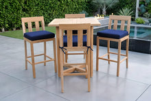 5 pc Chatsworth Teak Bar with 36" Square Bar Table. Sunbrella Cushion.