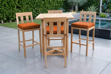 5 pc Chatsworth Teak Bar with 36" Square Bar Table. Sunbrella Cushion.