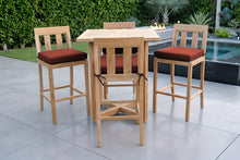 5 pc Chatsworth Teak Bar with 36" Square Bar Table. Sunbrella Cushion.