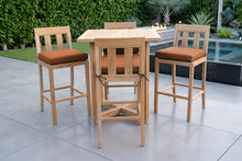 5 pc Chatsworth Teak Bar with 36" Square Bar Table. Sunbrella Cushion.