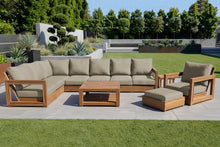 11 pc Chatsworth Teak Sectional with Coffee Table. Sunbrella Cushion