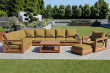11 pc Chatsworth Teak Sectional with Coffee Table. Sunbrella Cushion