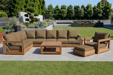 11 pc Chatsworth Teak Sectional with Coffee Table. Sunbrella Cushion