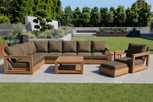 11 pc Chatsworth Teak Sectional with Coffee Table. Sunbrella Cushion