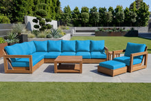 11 pc Chatsworth Teak Sectional with Coffee Table. Sunbrella Cushion