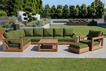 11 pc Chatsworth Teak Sectional with Coffee Table. Sunbrella Cushion
