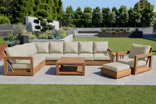 11 pc Chatsworth Teak Sectional with Coffee Table. Sunbrella Cushion