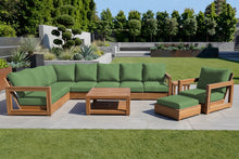 11 pc Chatsworth Teak Sectional with Coffee Table. Sunbrella Cushion
