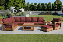 11 pc Chatsworth Teak Sectional with Coffee Table. Sunbrella Cushion