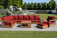 11 pc Chatsworth Teak Sectional with Coffee Table. Sunbrella Cushion