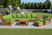 11 pc Chatsworth Teak Sectional with Coffee Table. Sunbrella Cushion