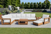 11 pc Chatsworth Teak Sectional with Coffee Table. Sunbrella Cushion