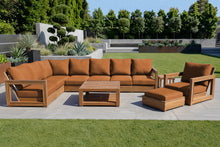 11 pc Chatsworth Teak Sectional with Coffee Table. Sunbrella Cushion