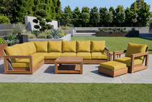 11 pc Chatsworth Teak Sectional with Coffee Table. Sunbrella Cushion