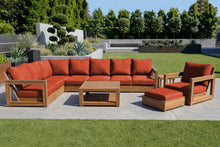11 pc Chatsworth Teak Sectional with Coffee Table. Sunbrella Cushion