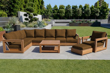 11 pc Chatsworth Teak Sectional with Coffee Table. Sunbrella Cushion
