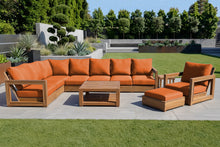 11 pc Chatsworth Teak Sectional with Coffee Table. Sunbrella Cushion