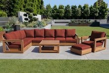 11 pc Chatsworth Teak Sectional with Coffee Table. Sunbrella Cushion