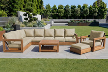 11 pc Chatsworth Teak Sectional with Coffee Table. Sunbrella Cushion