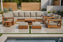 13 pc Chatsworth Teak Outdoor Sectional Seating Set with Coffee Table. Sunbrella Cushion
