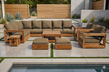 13 pc Chatsworth Teak Outdoor Sectional Seating Set with Coffee Table. Sunbrella Cushion